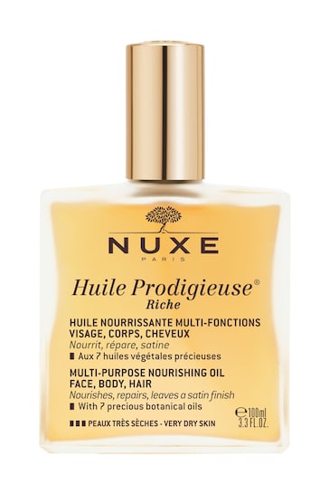 Nuxe Huile Prodigieuse® Riche Multi-Purpose Dry Oil for Face, Body and Hair 100ml