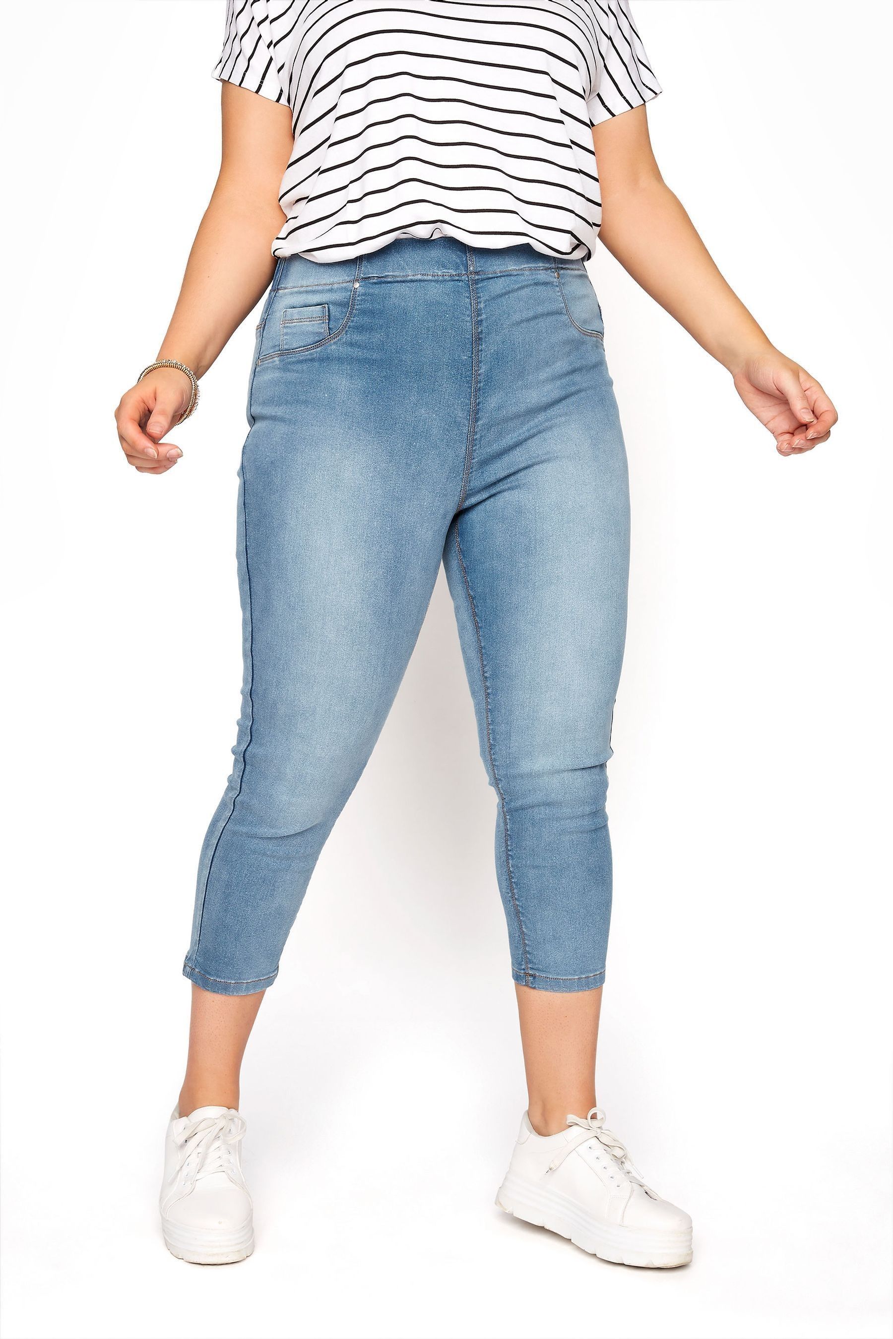 Buy Yours Curve Blue Crop Jenny Jeggings from the Next UK online shop
