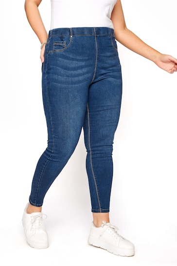 Yours Curve Mid Blue Crop Jenny Jeggings