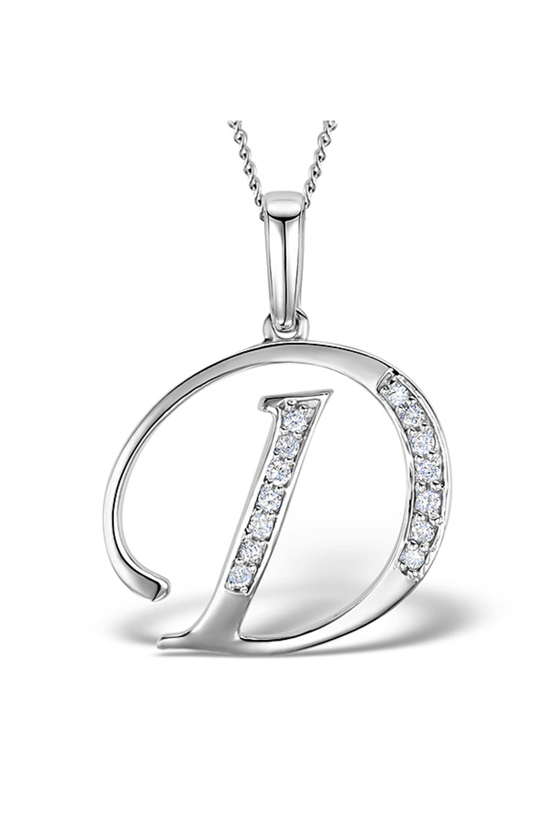 Diamond letter store d necklace