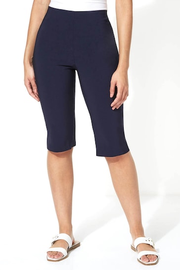 Roman Navy Knee Length Stretch Shorts