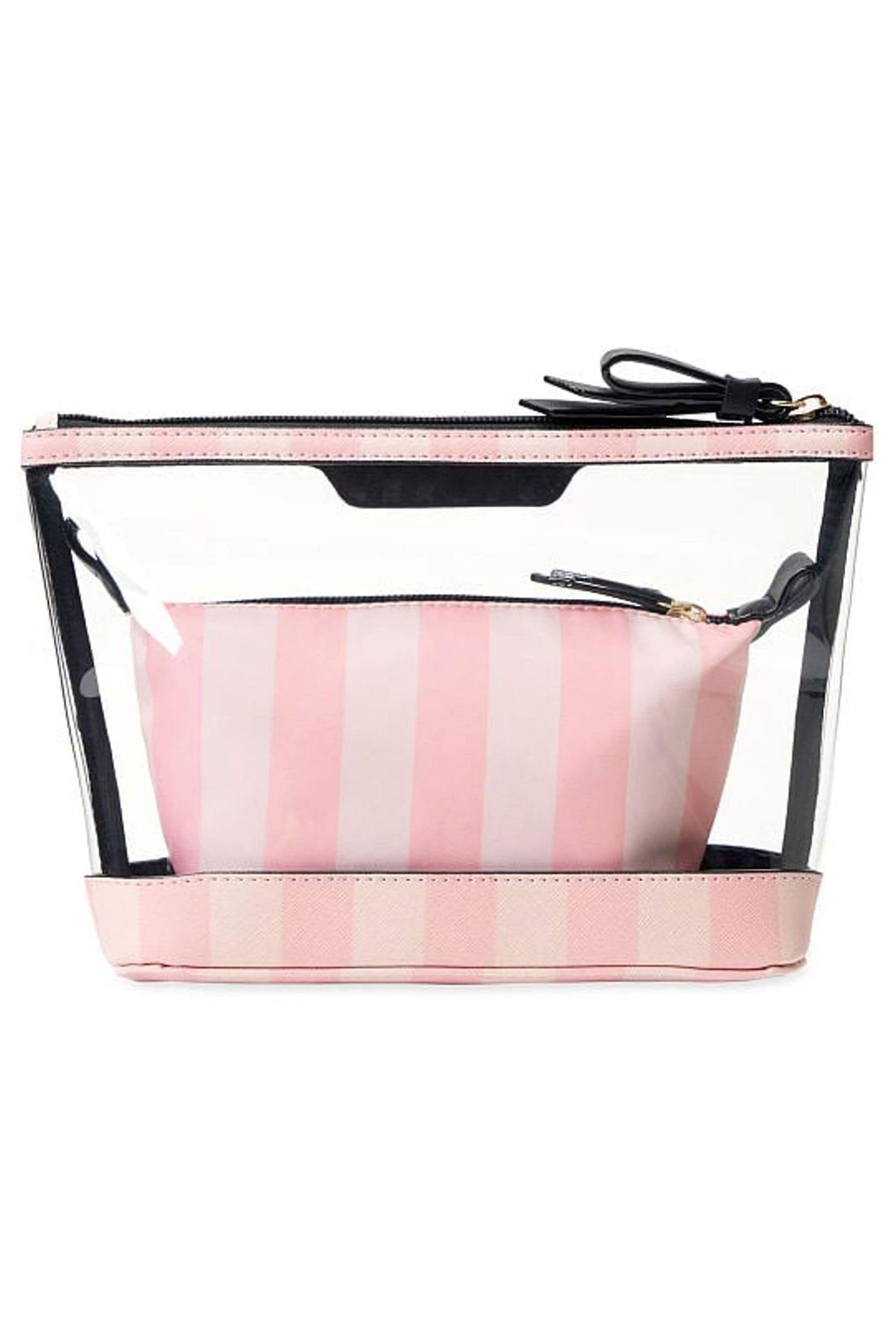 Buy Victoria s Secret Pink Iconic Stripe AM PM Cosmetic Bag Duo