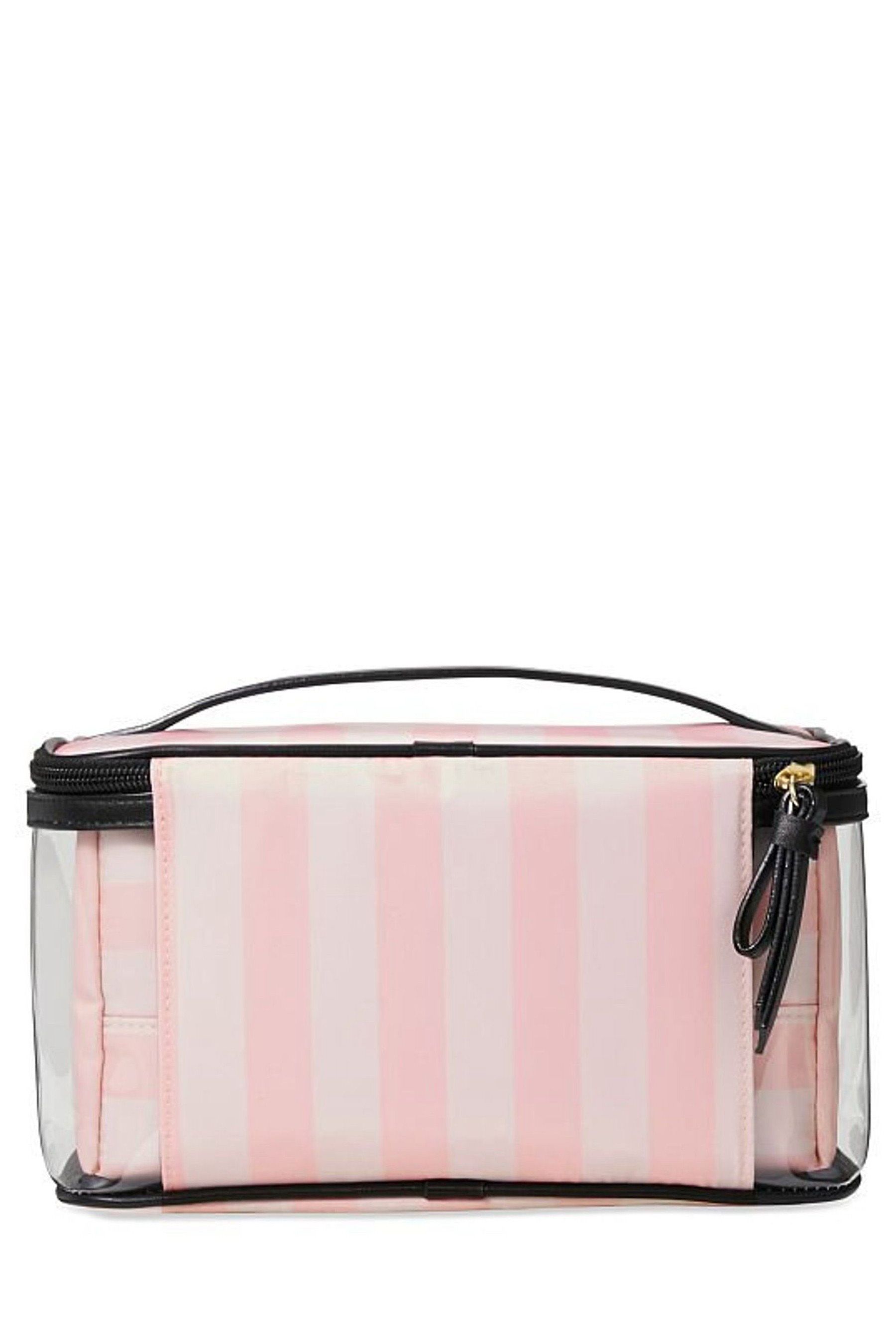 Victoria secret signature sales stripe beauty bag