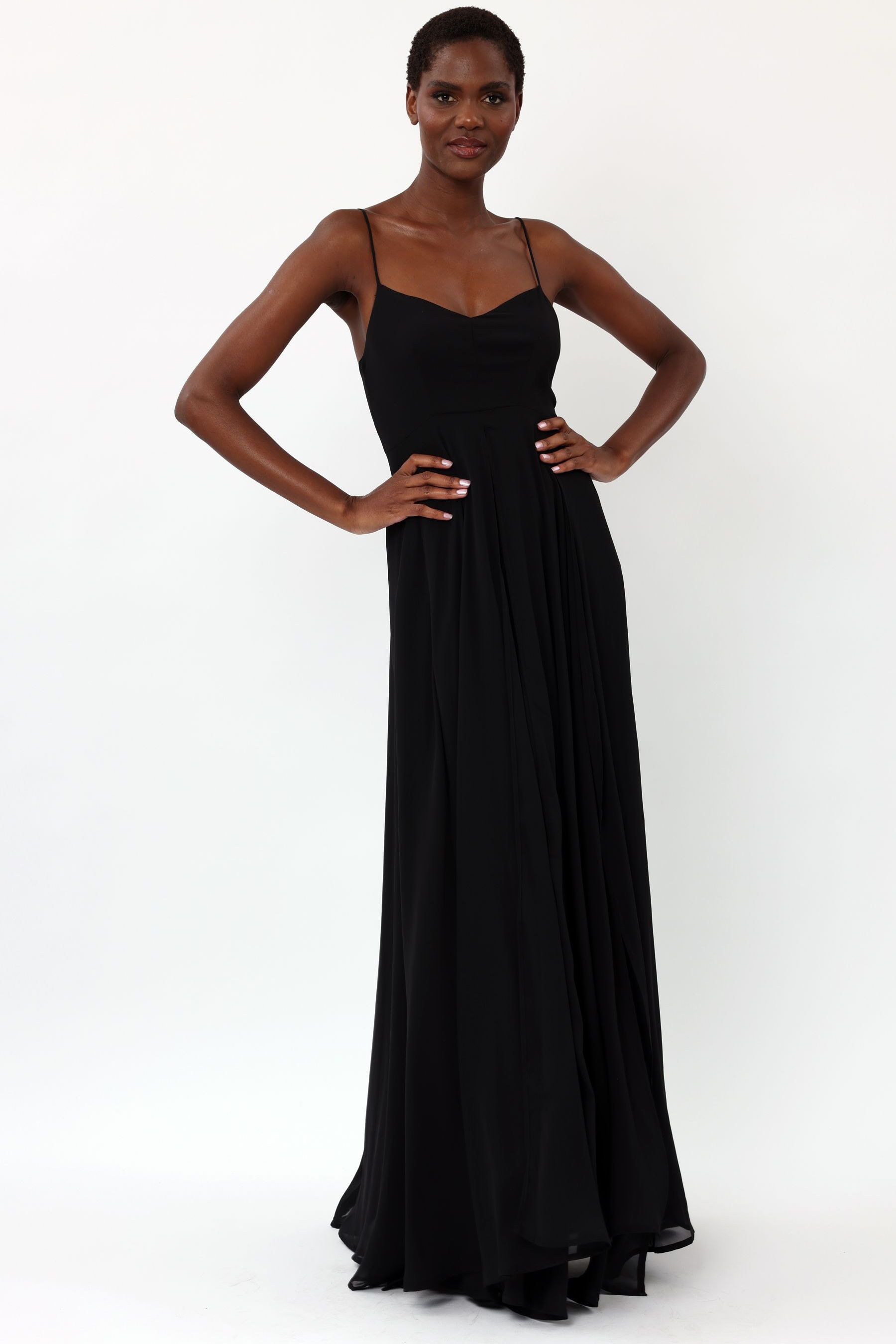 Basic black cheap maxi dress