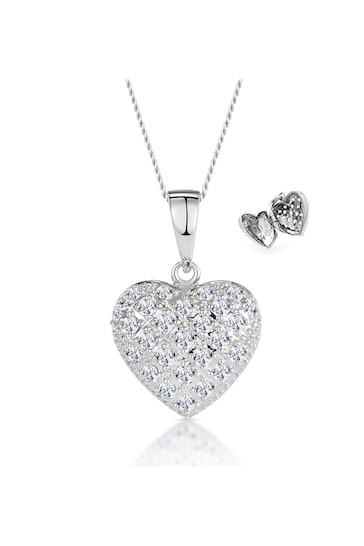 The Diamond Store White Diamond 0.47ct Heart Pendant Necklace 9K White Gold