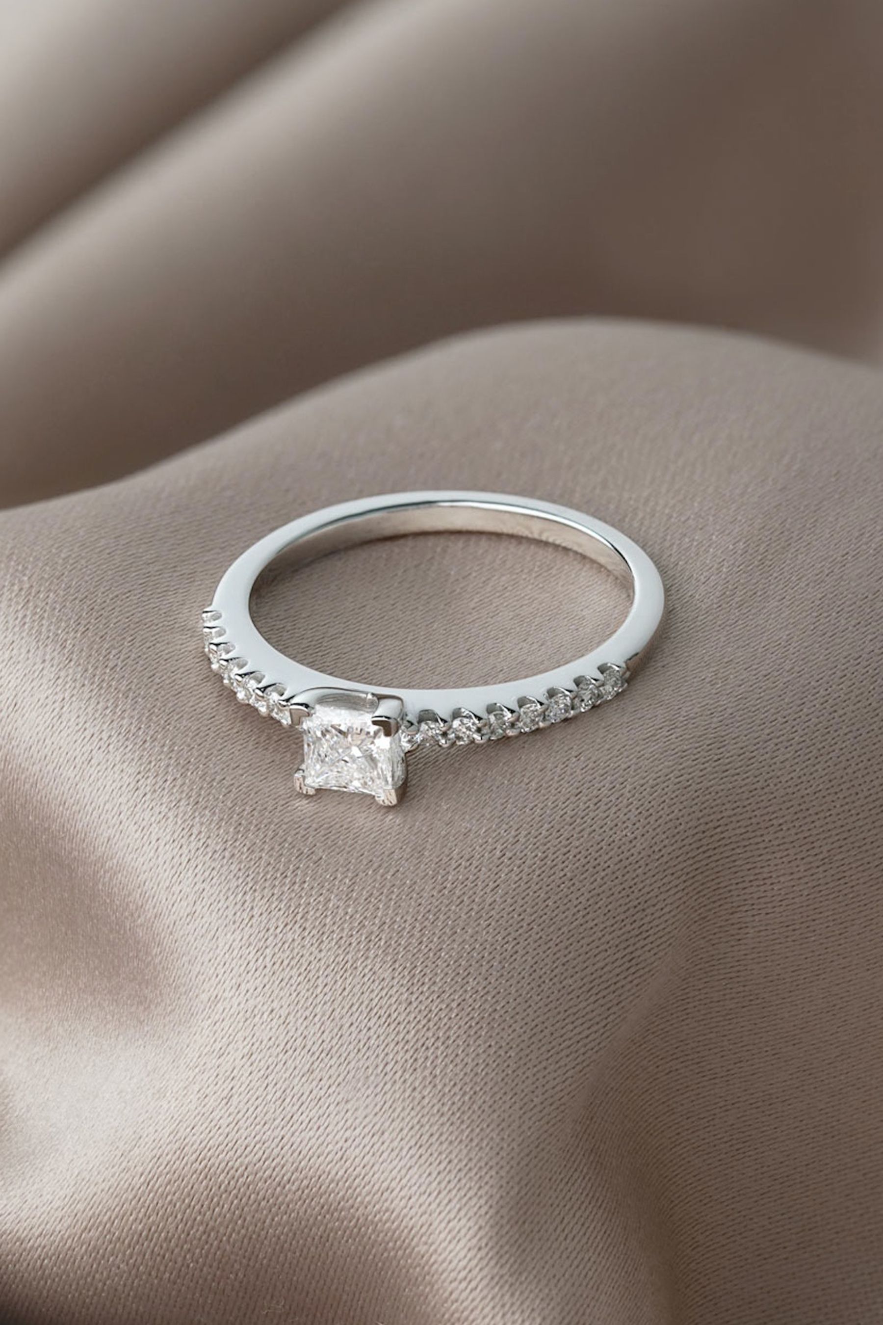 Ella halo diamond engagement ring top