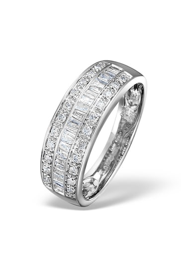 The Diamond Store White Eternity Ring Baguette Diamond 0.22ct in 9K White Gold