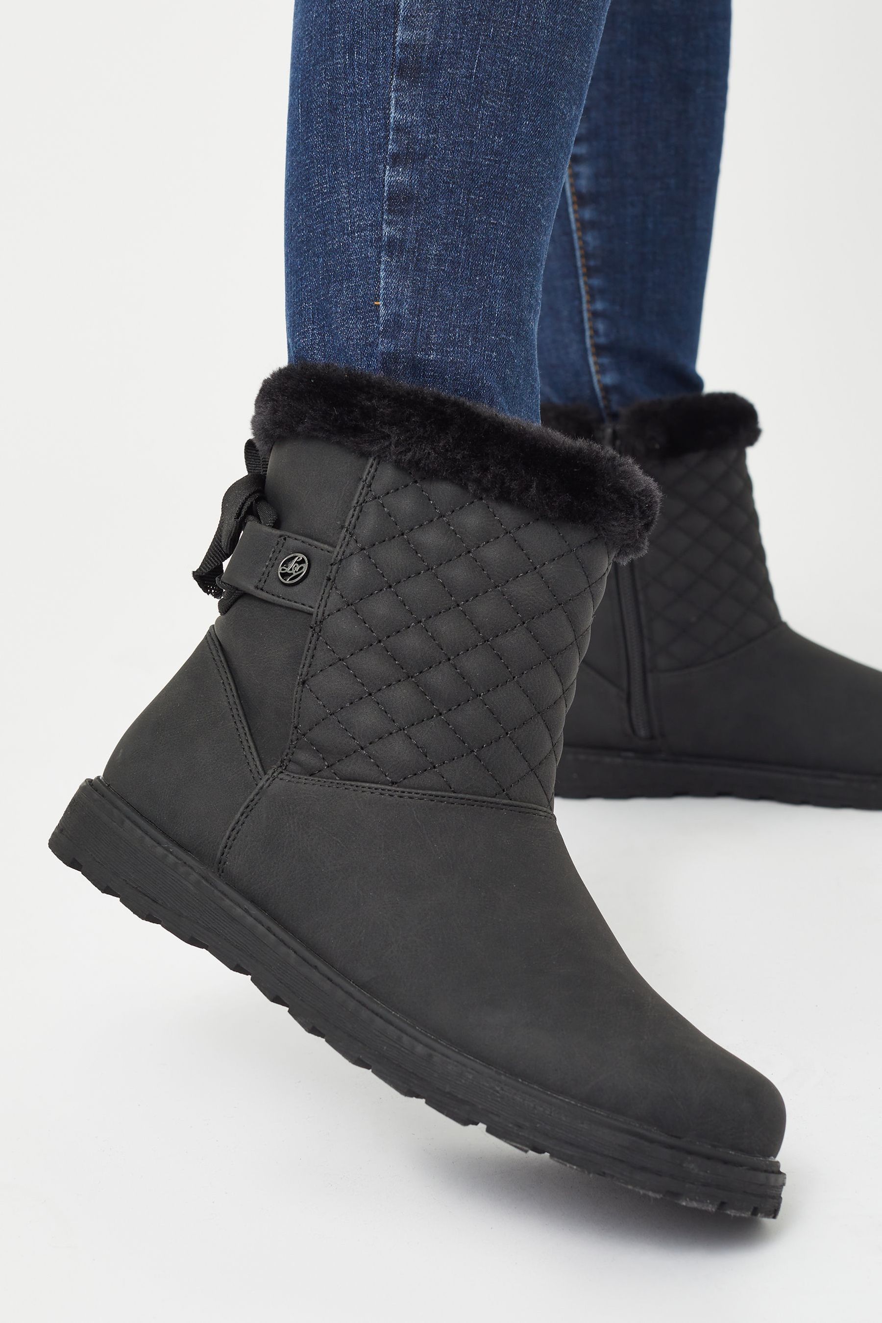 Buy Lipsy Quilted Faux Fur Lined Boot 