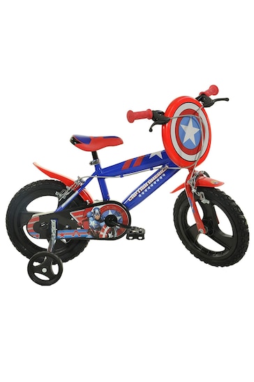 E-Bikes Direct Red Dino Captain America Red Boys Bike with Shield - 14 Inch Mag Wheels