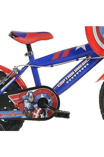 E-Bikes Direct Red Dino Captain America Red Boys Bike with Shield - 14 Inch Mag Wheels