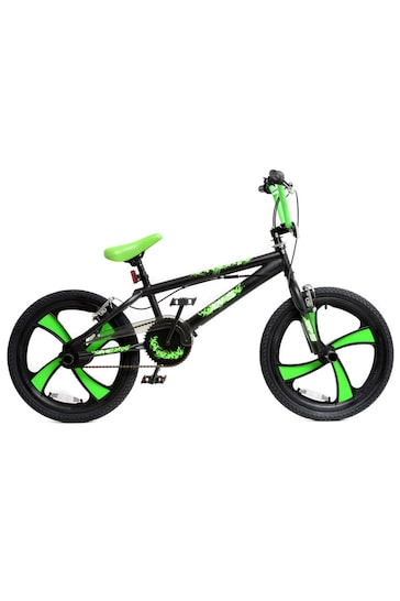 E-Bikes Direct Black/Green XN 5 BMX Bike Boys Freestyle 20 Wheel Gyro