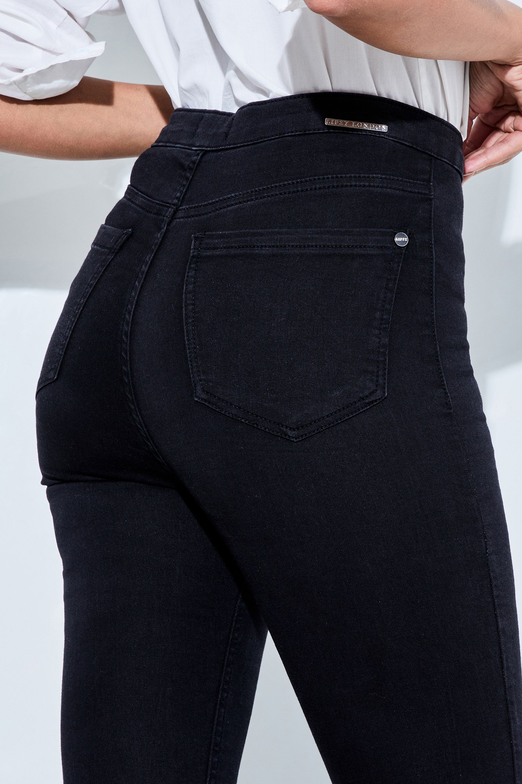 Lipsy black discount coated jeans