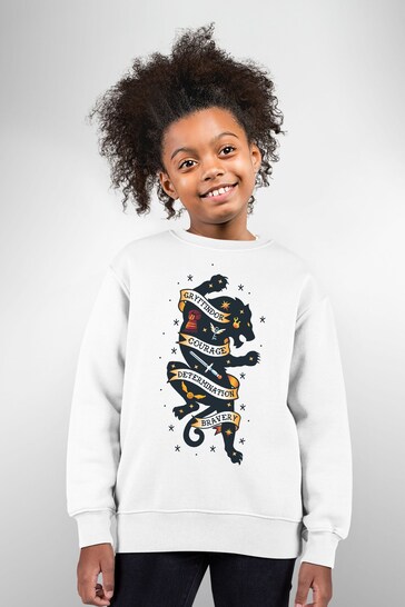 All + Every White Harry Potter Lion Of Gryffindor Courage And Determination Kids Sweatshirt