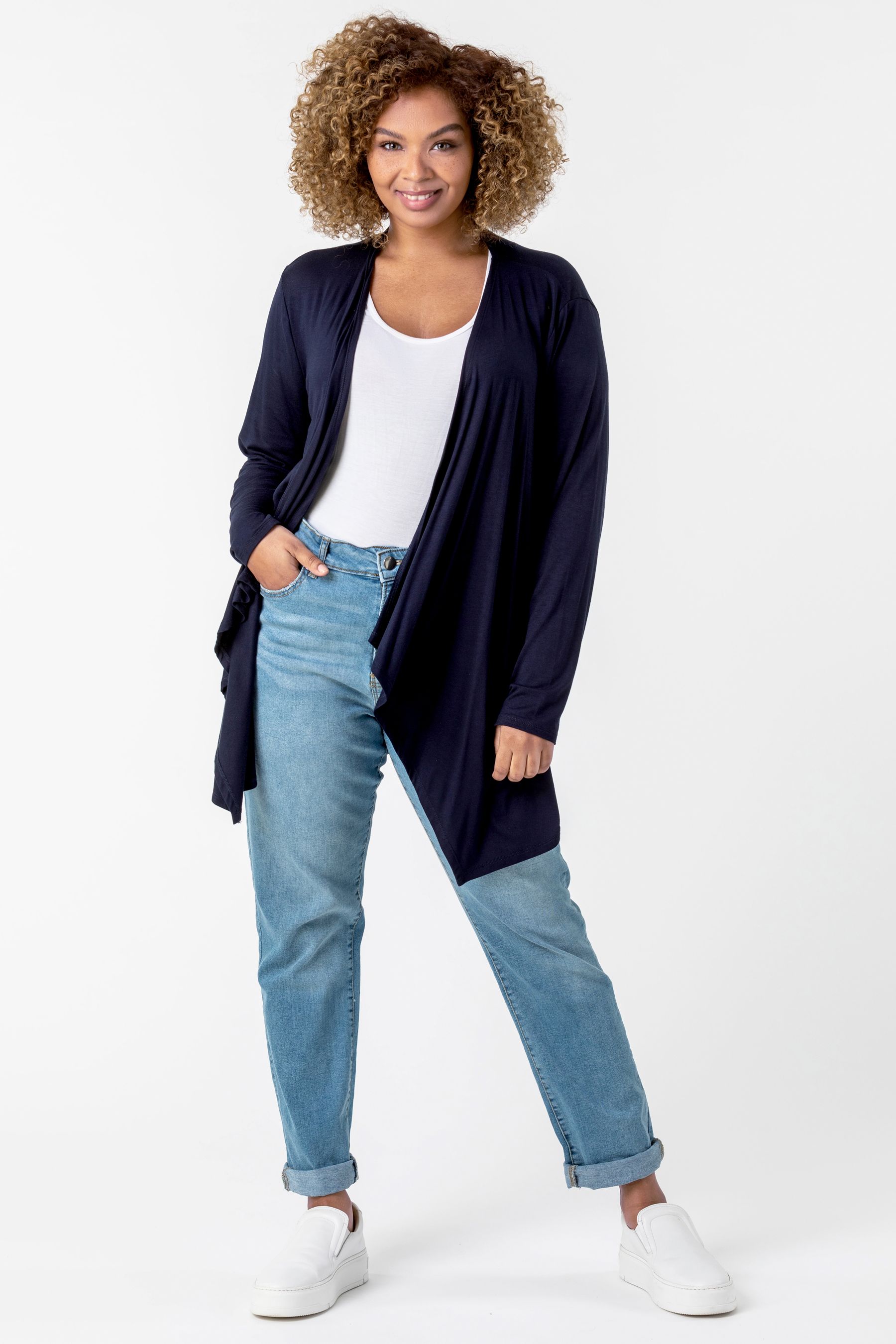 Navy outlet jersey cardigan