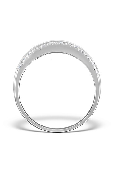 The Diamond Store Blue Sapphire 0.16ct And Diamond 0.16ct 9K White Gold Ring