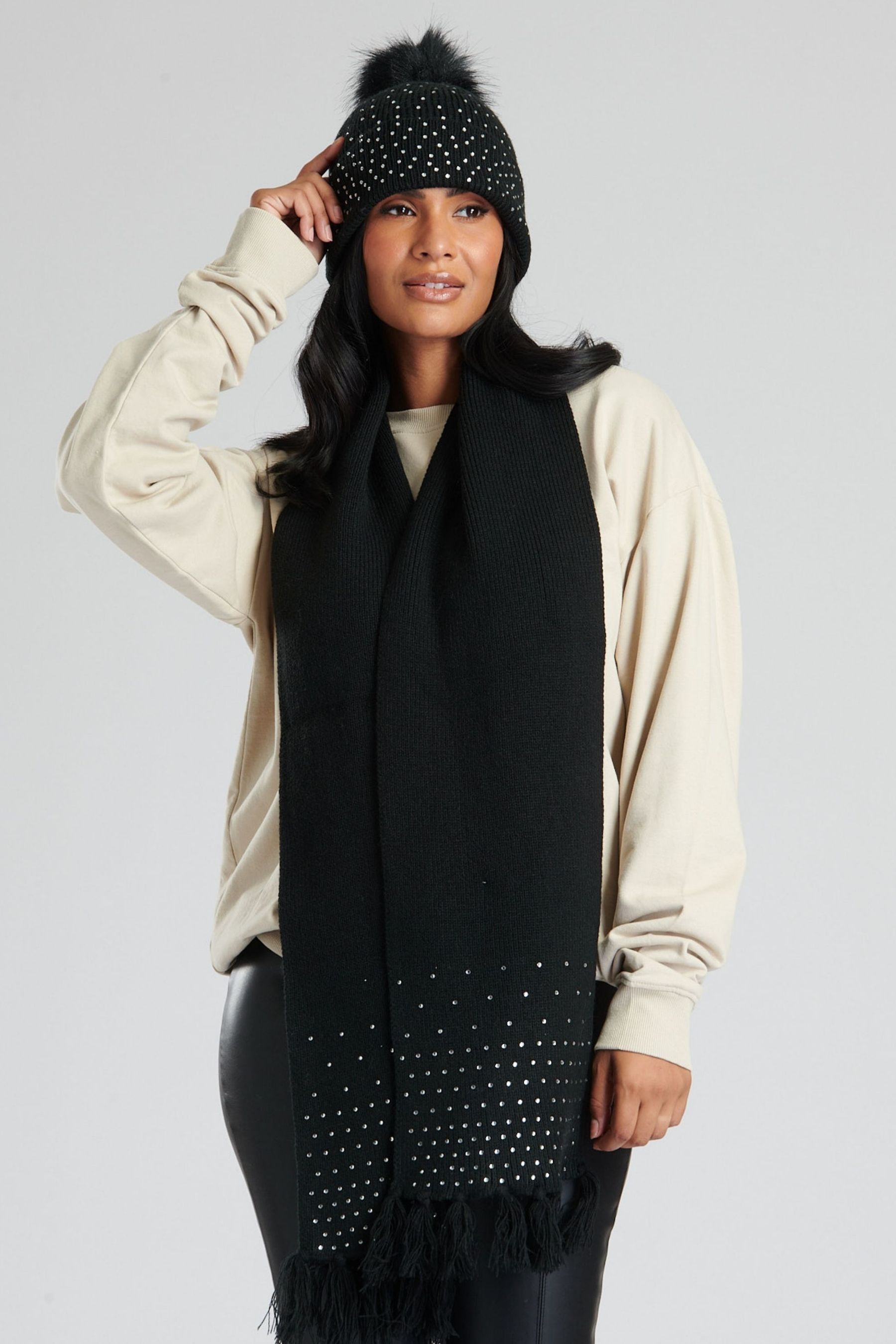 Black cashmere scarf womens online