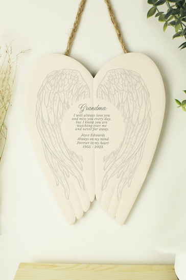 Personalised In Loving Memory Ceramic Wings Ornament by PMC