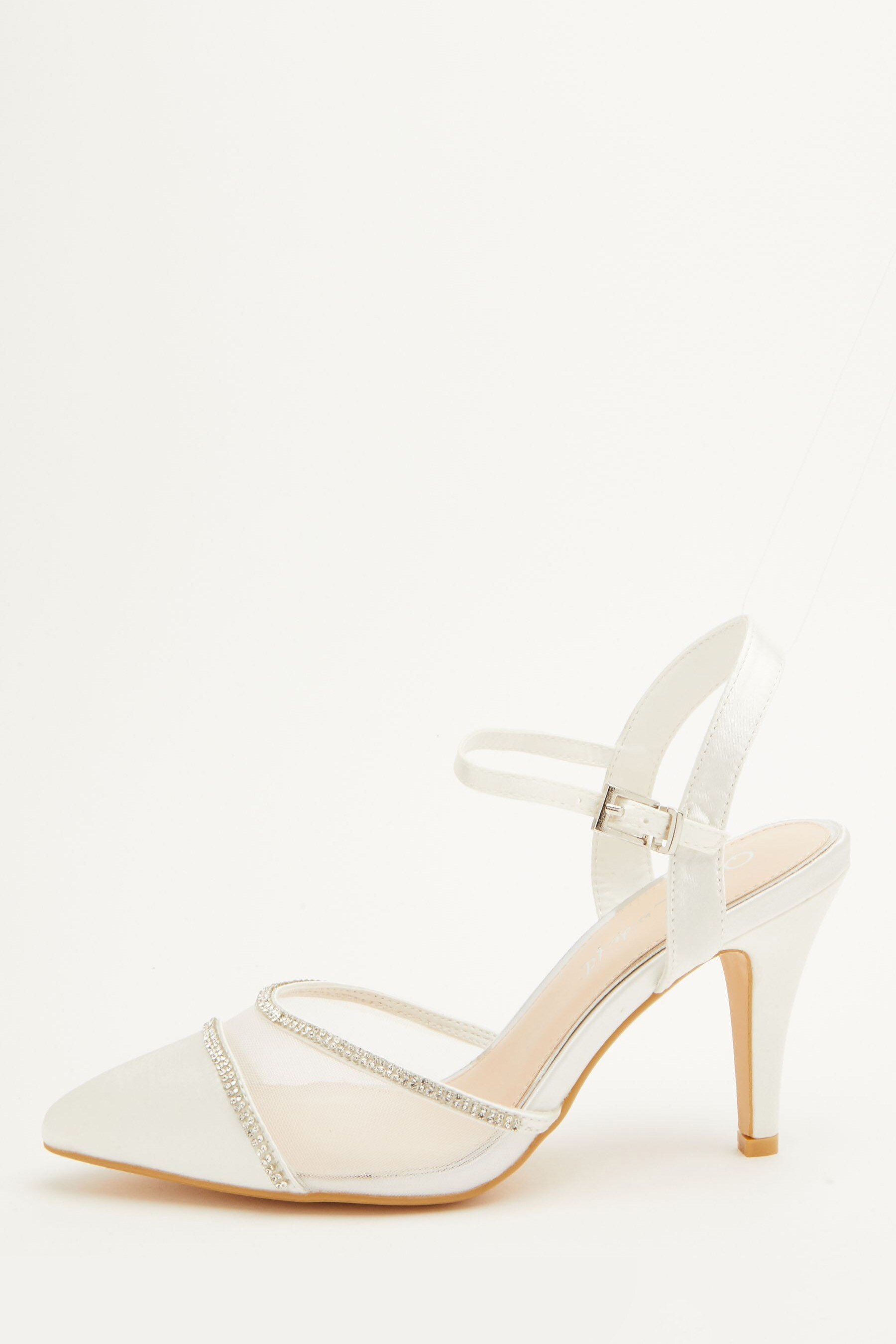 Quiz ivory bridal shoes top