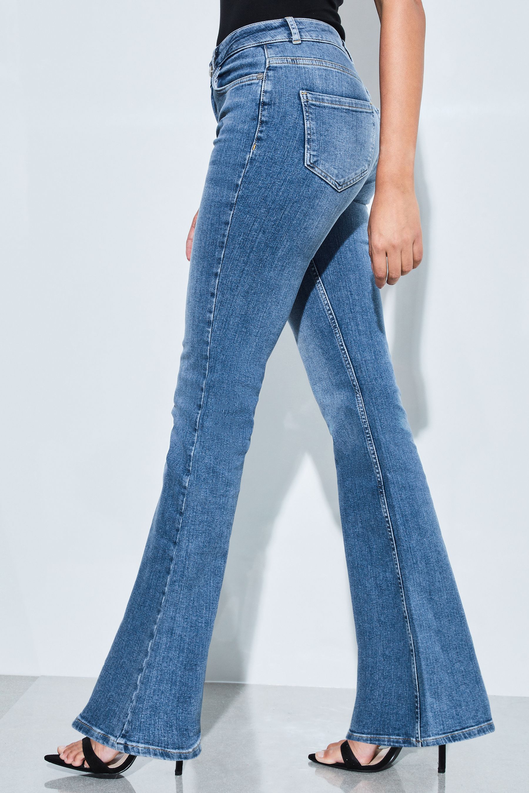 Buy Lipsy Blue Mid Rise Flare Jeans from the Next UK online shop