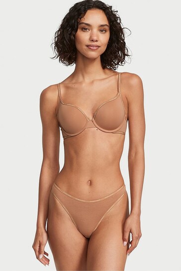 Victoria's Secret Toffee Nude High Leg Scoop Thong Knickers