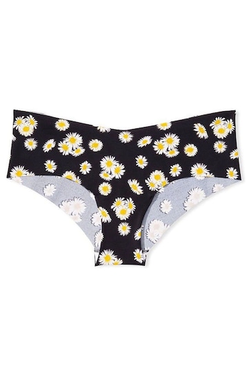 Victoria's Secret Black Falling Daisies No Show Cheeky Knickers