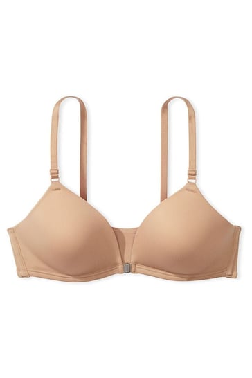 Victoria's Secret PINK Praline Nude Non Wired Lightly Lined Front Close Bra