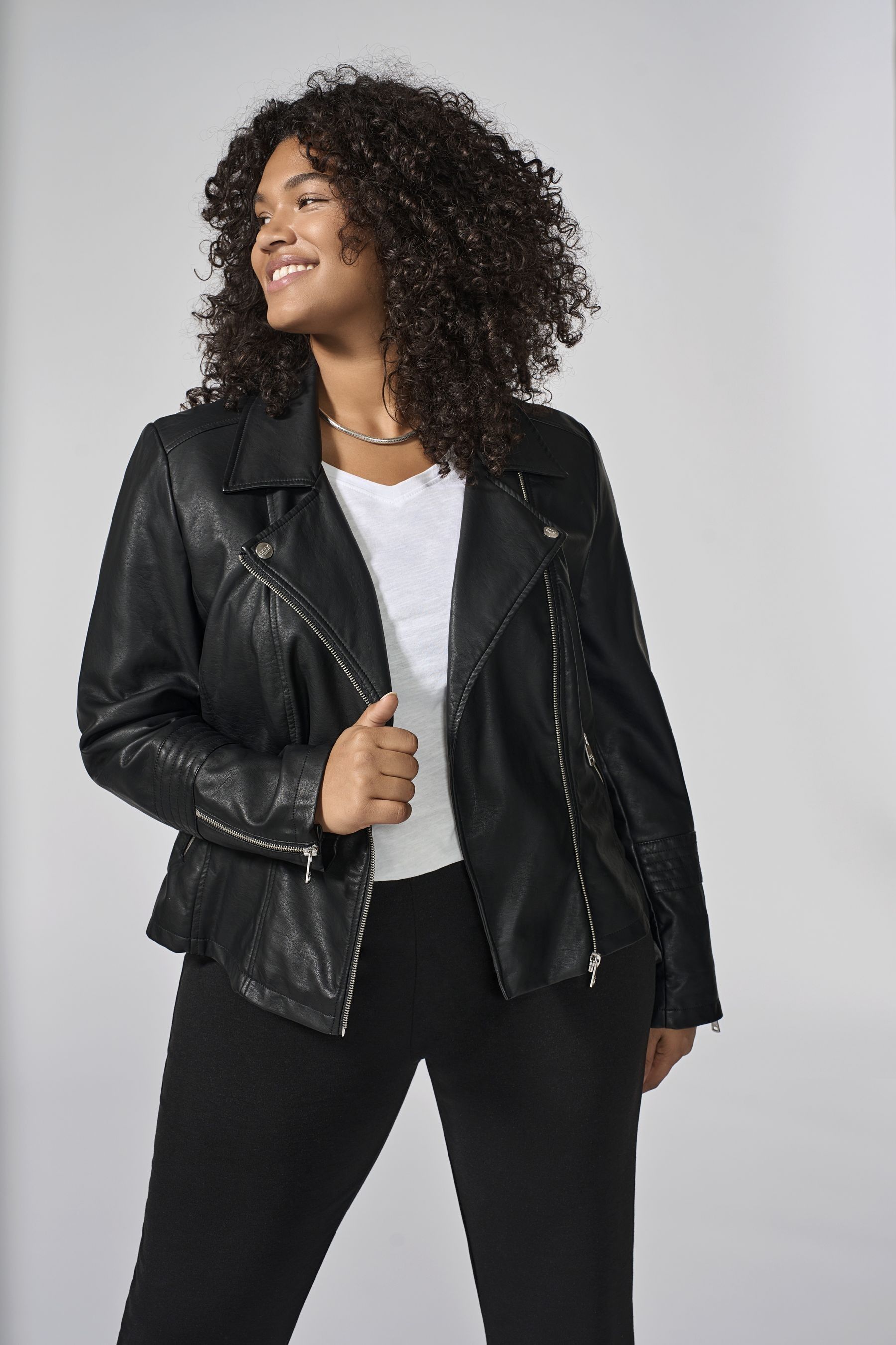 Faux leather jacket plus size uk hot sale