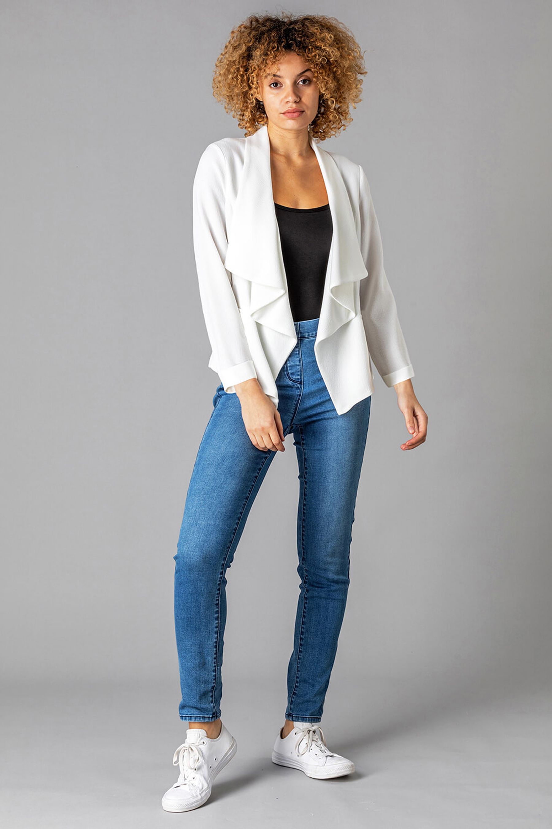 White waterfall outlet jacket