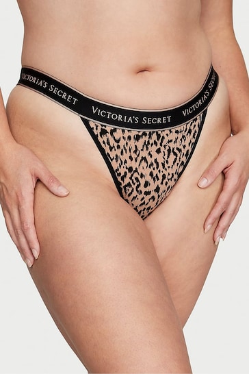 Victoria's Secret Cameo Basic Animal Nude Logo Tanga Knickers