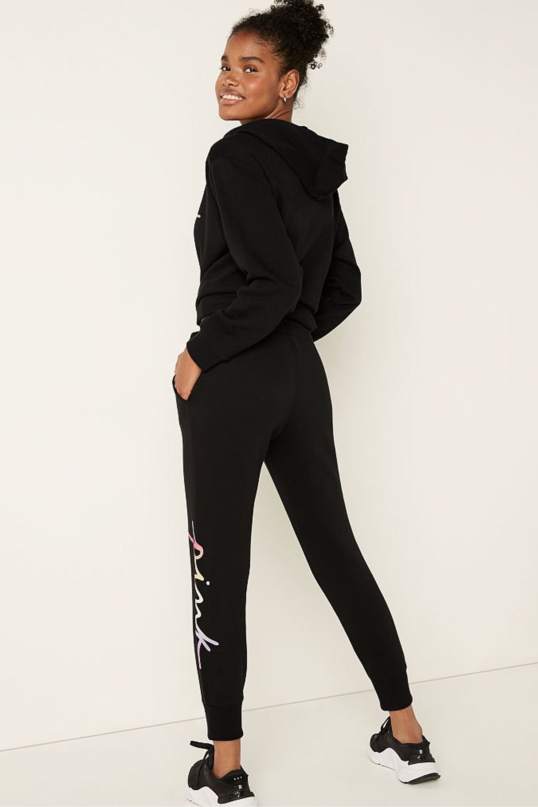 Pink top skinny jogger