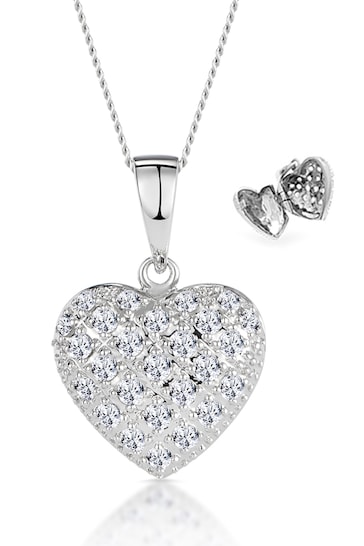 The Diamond Store White Heart Necklace Pendant Lab Diamond 0.50ct in 925 Silver