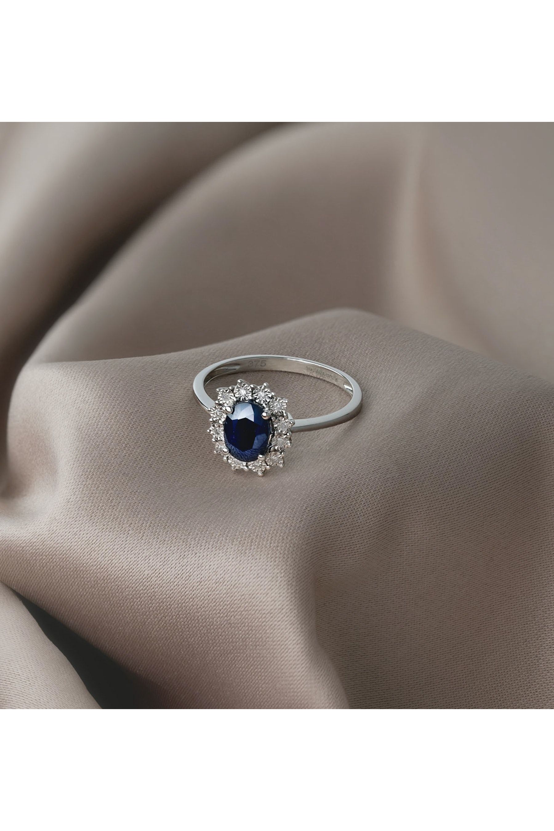 Silver and outlet sapphire ring