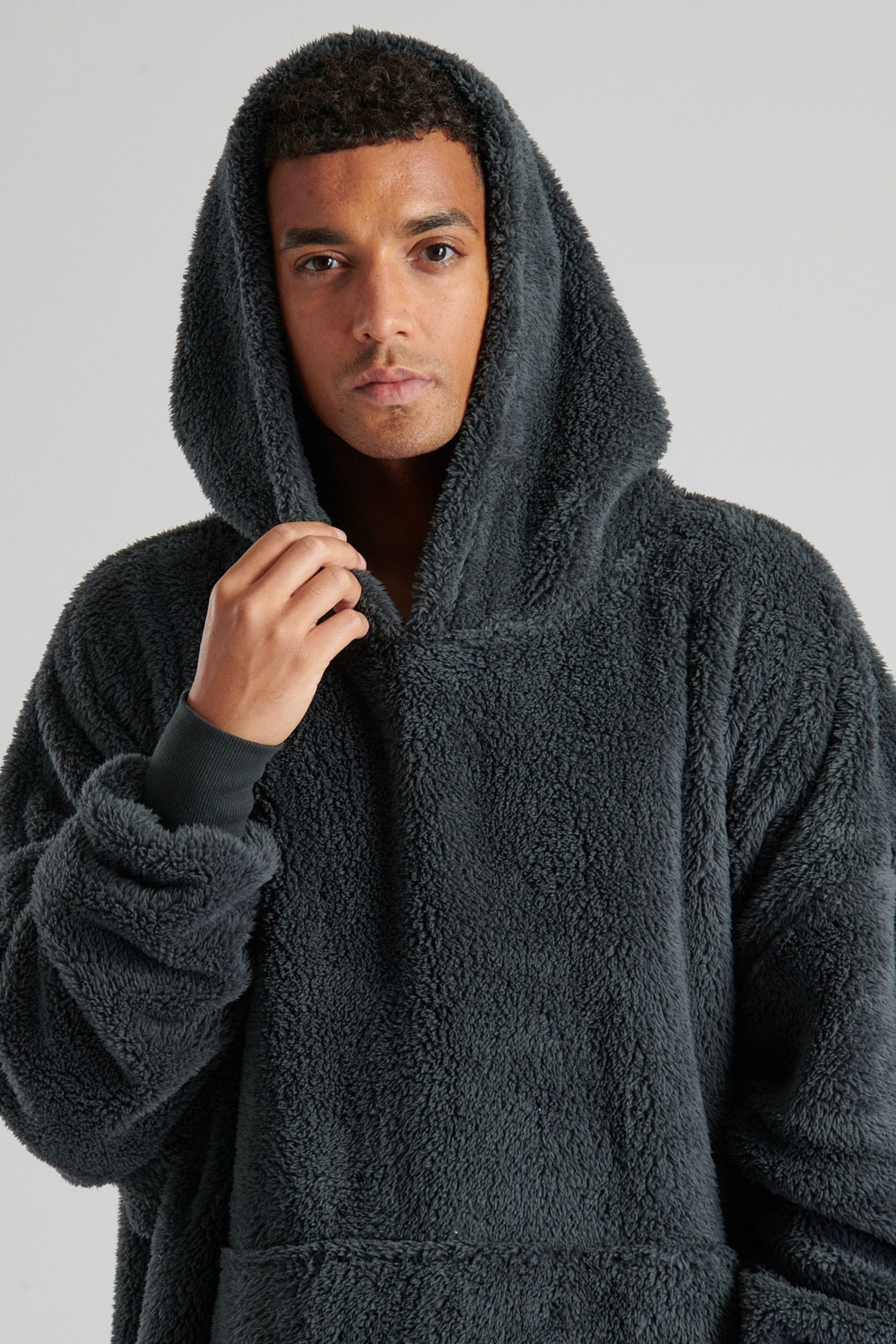 Mens hooded sherpa hotsell