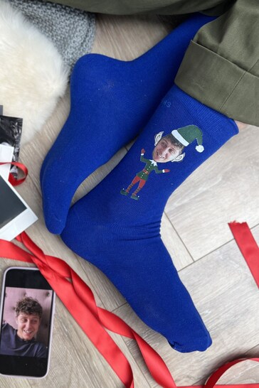 Personalised Elf Photo Upload Socks by Solesmith