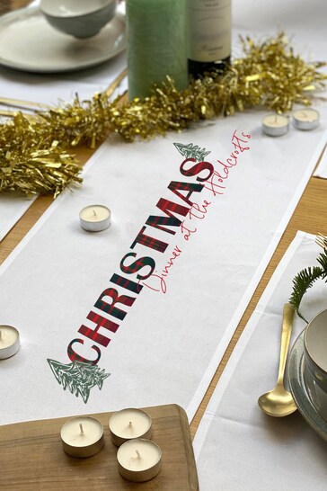 Personalised Tartan Christmas Table Runner by Solesmith