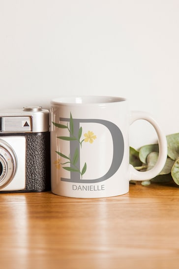 Personalised Floral Initial Mug by PMC