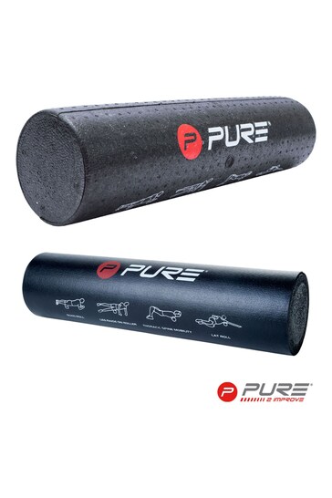 Pure 2 Improve Black Exercise Trainer Roller for Deep Tissue Muscle Massage Medium