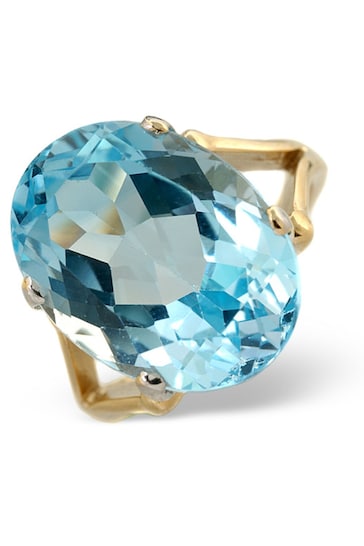 The Diamond Store Blue Blue Topaz 11.70CT 9K Yellow Gold Ring