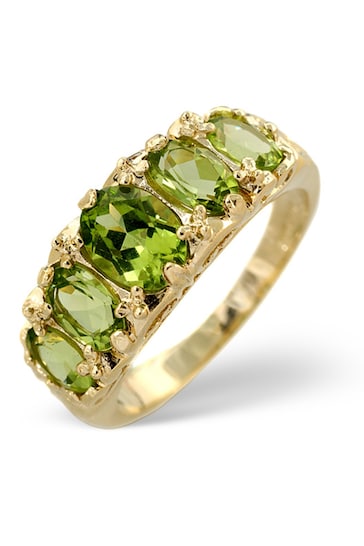 The Diamond Store Green Peridot 2.72CT 9K Yellow Gold Ring