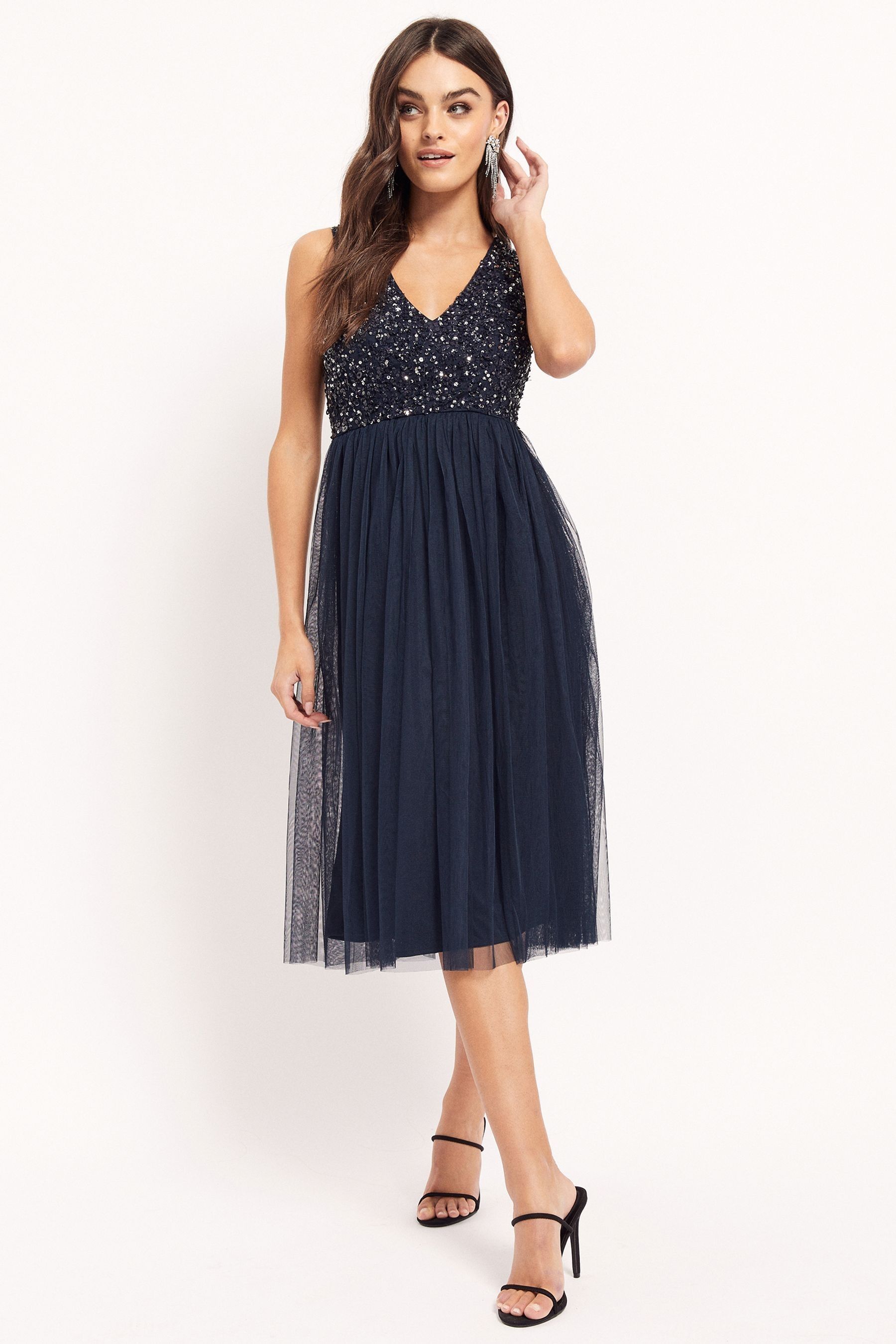 Lace and beads riri midi discount