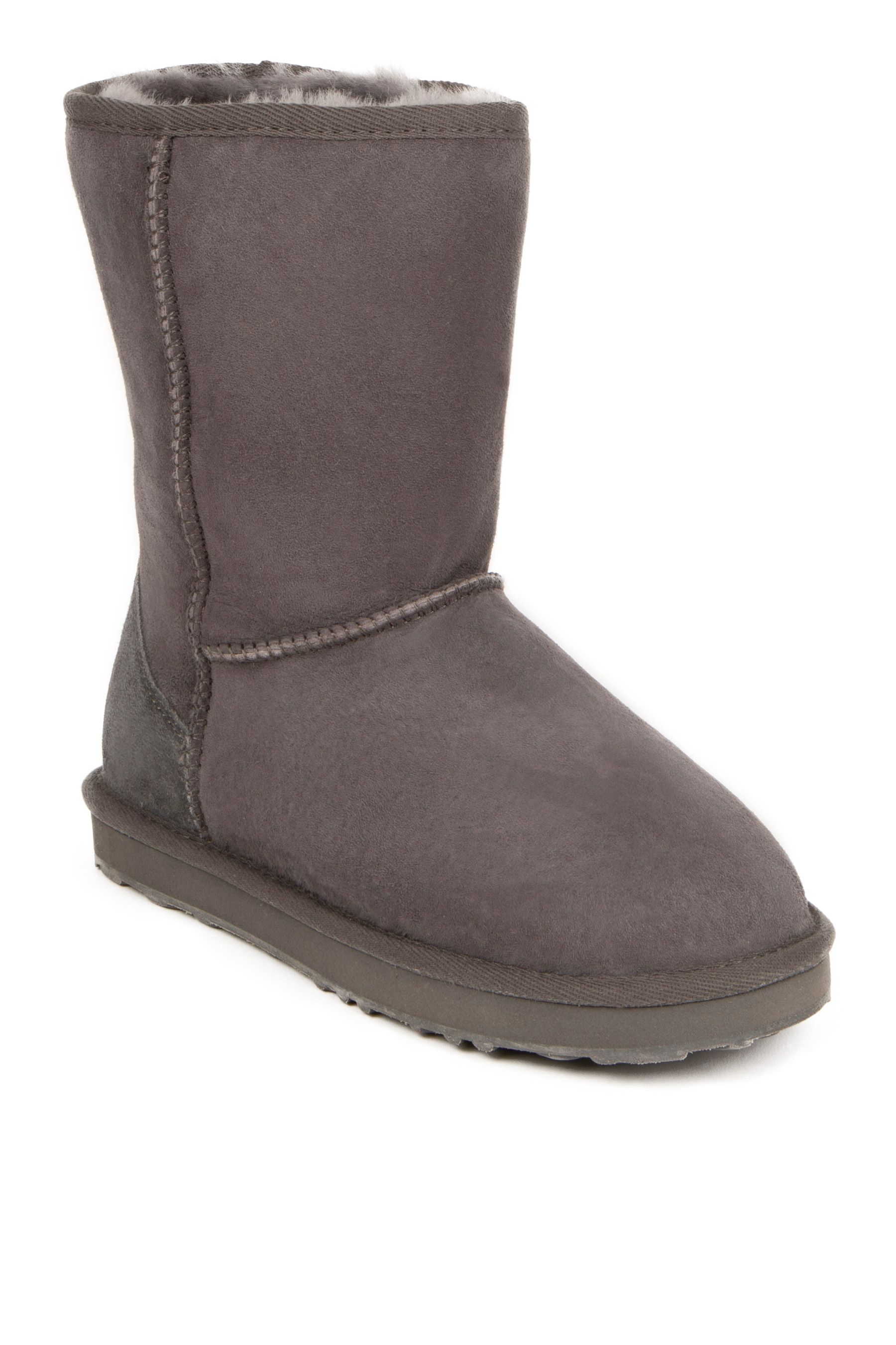 Just Sheepskin Grey Ladies Short Classic Sheepskin Boots