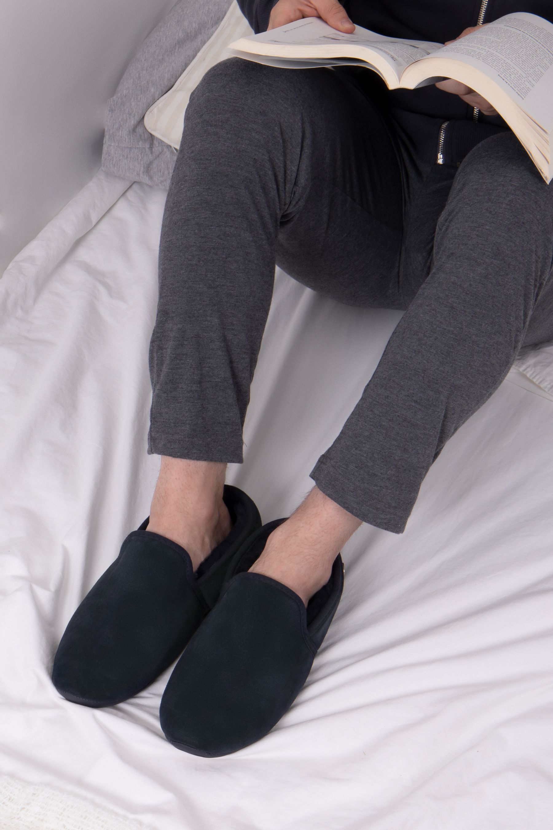 Buy Just Sheepskin Blue Mens Garrick Sheepskin Slipper from the