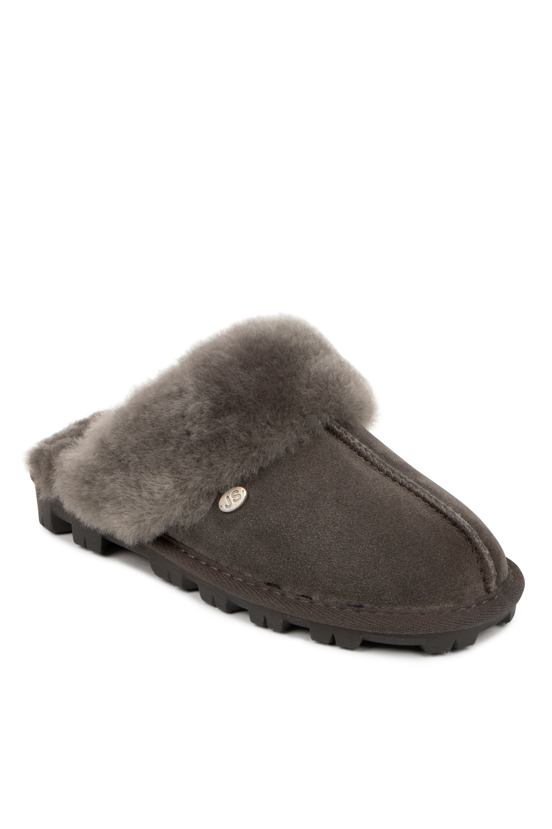 Buy Just Sheepskin Grey Ladies Alice Sheepskin Slipper from the
