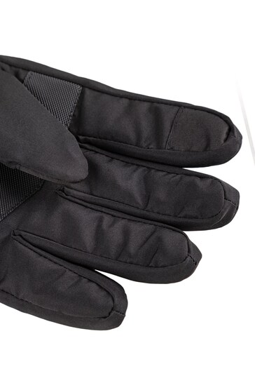 Totes Black Isotoner Mens Water Repellent Padded Glove with Ribbed Cuff