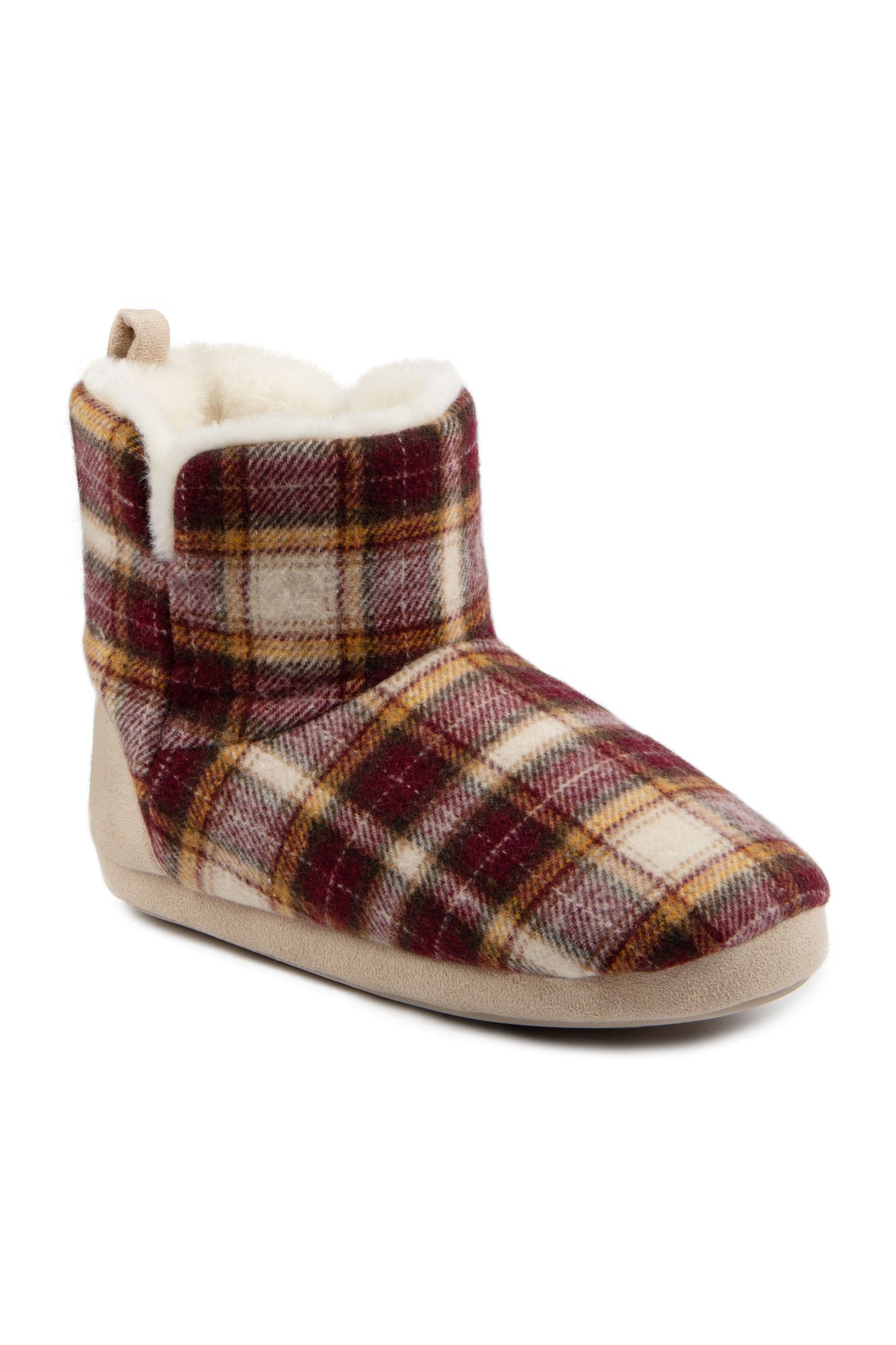 Tartan top slippers womens