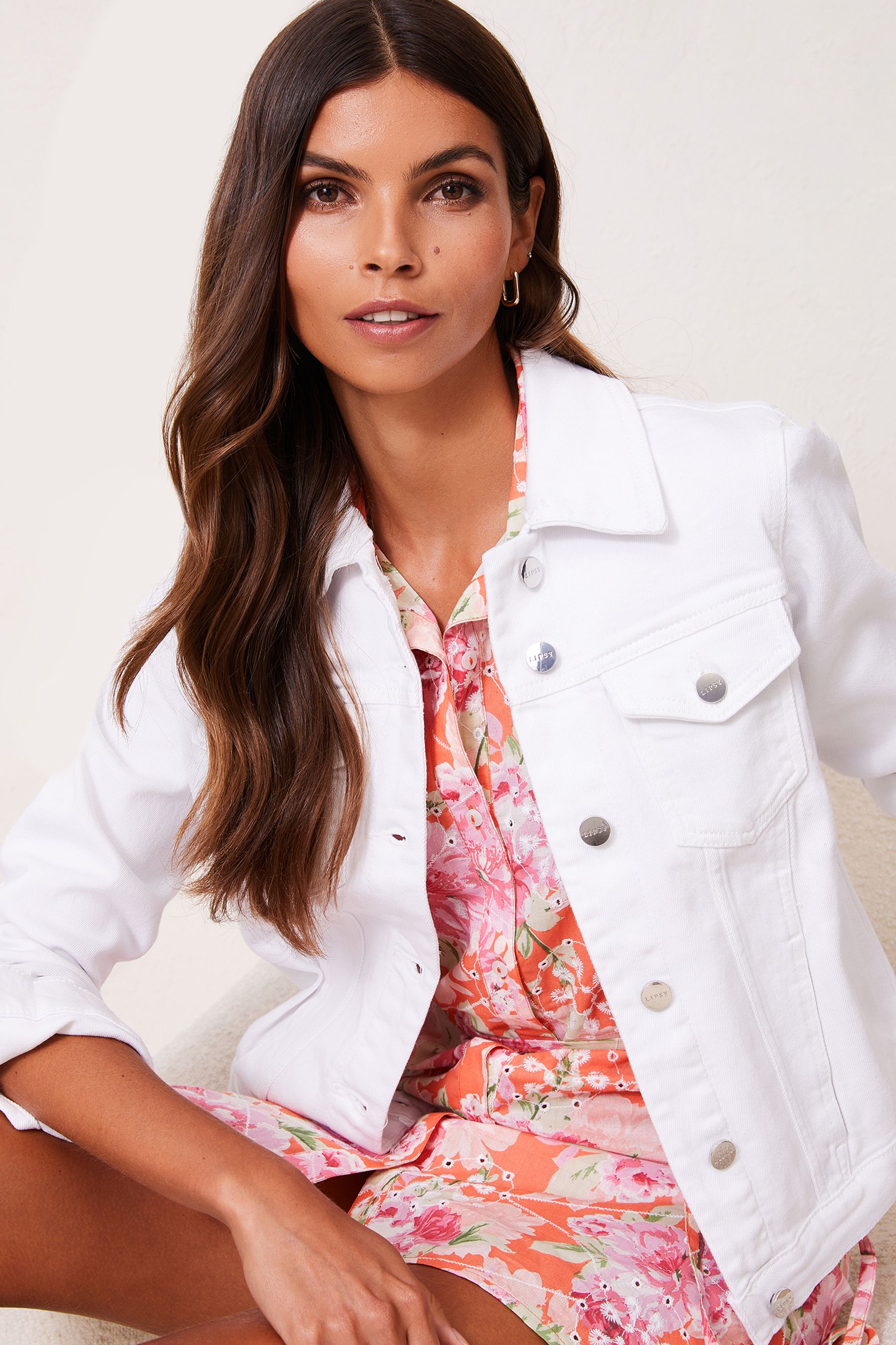 Buy Lipsy White Classic Fitted Denim Jacket from the Next UK online shop