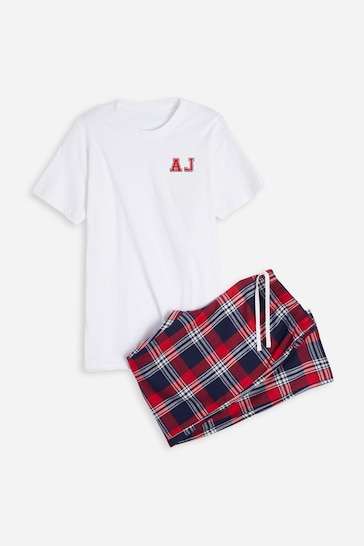 Personalised Men's Monogrammed Tartan Pyjamas by Alphabet
