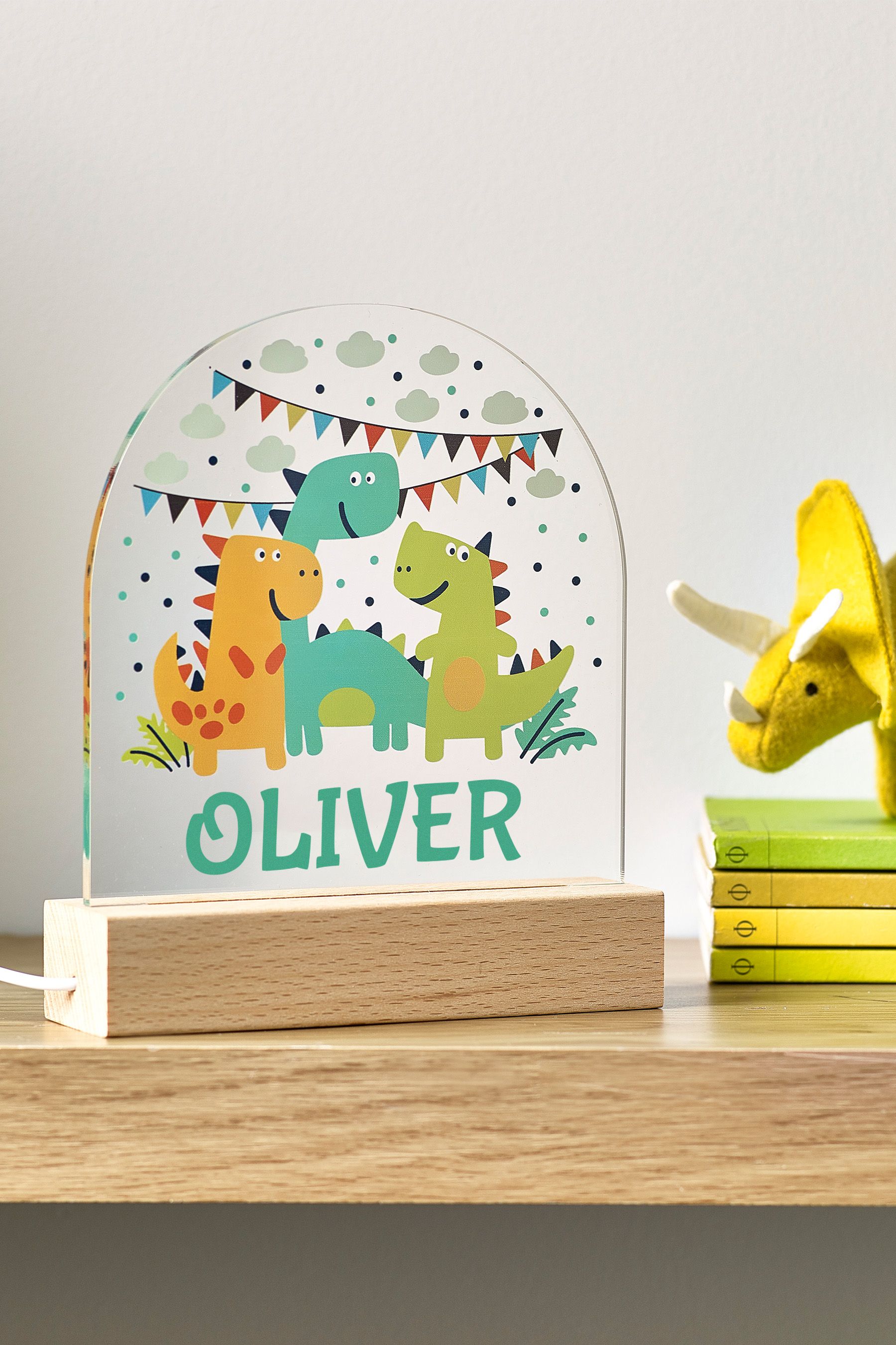 Dinosaur shop lamp next