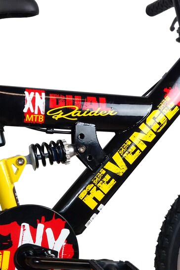 E-Bikes Direct Black XN Revenge Boys 16In Full Suspension Mountain Bike