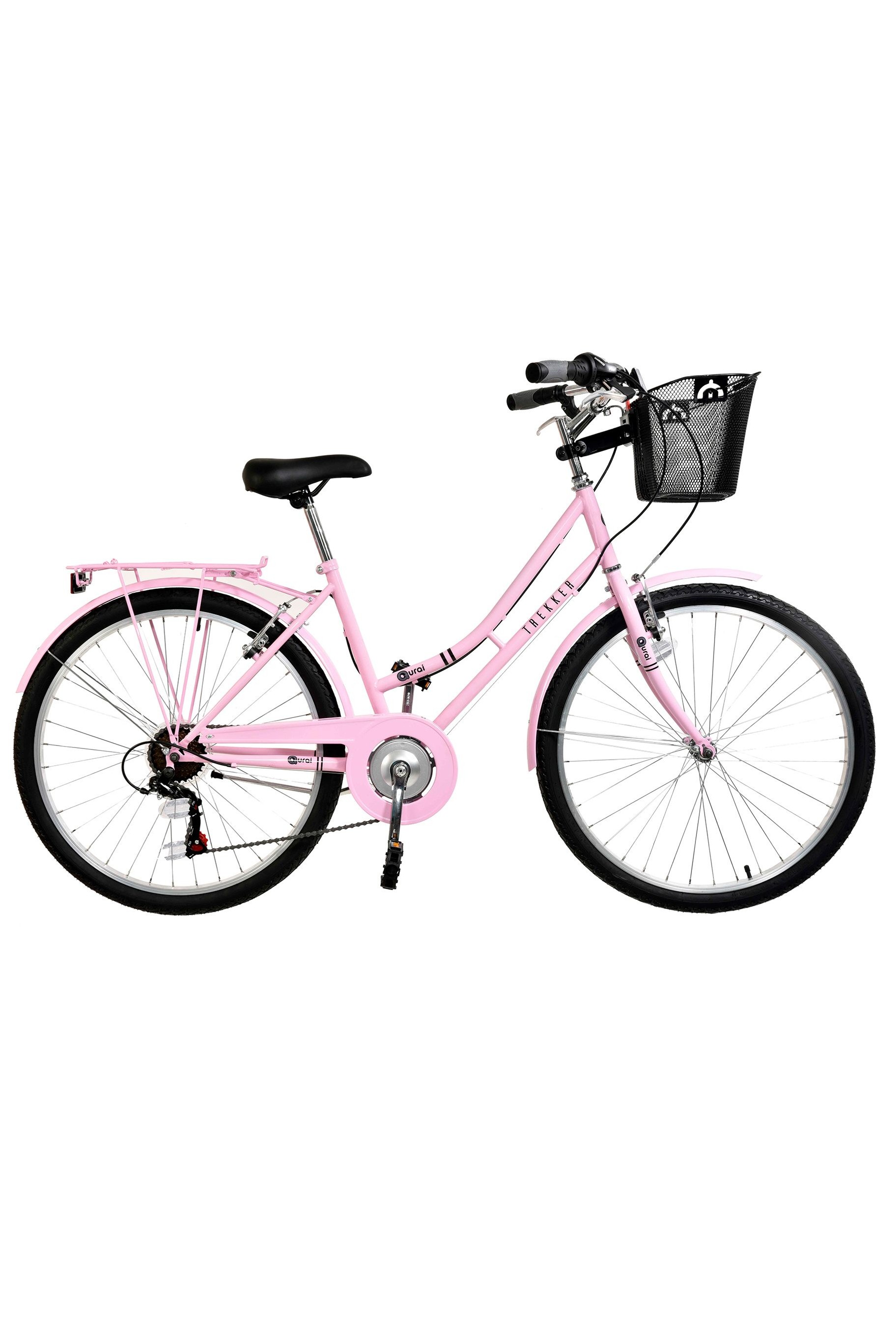 E Bikes Direct Pink Aurai Trekker Ladies Step Through Bicycle 26In Wheel